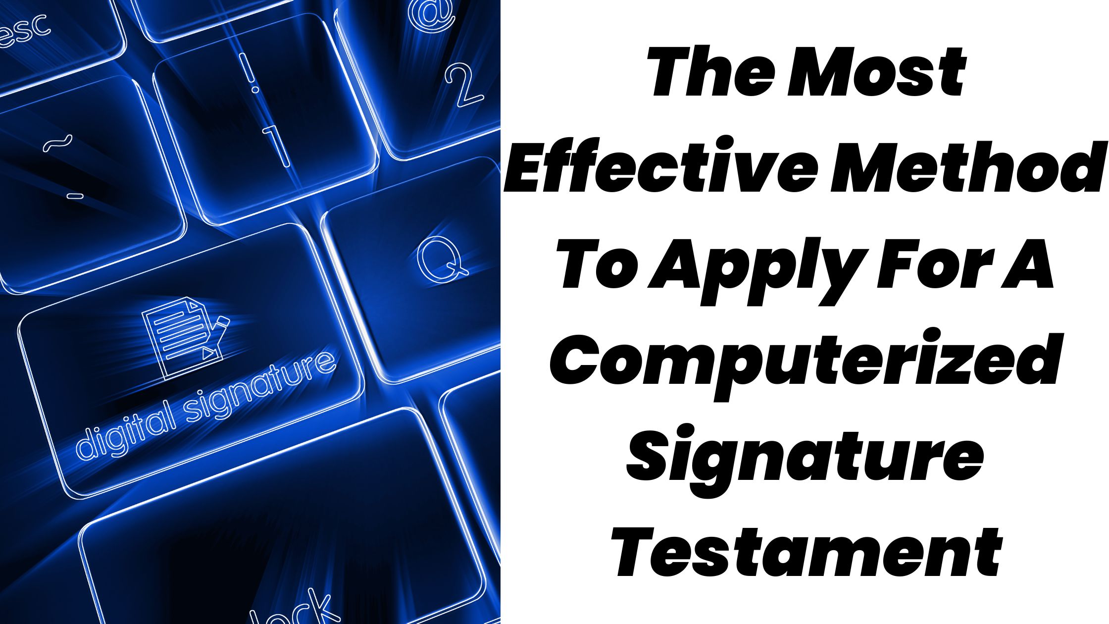 The Most Effective Method To Apply For A Computerized Signature Testament